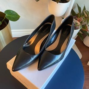 Calvin Klein Black Low Wedge Pump 7.5